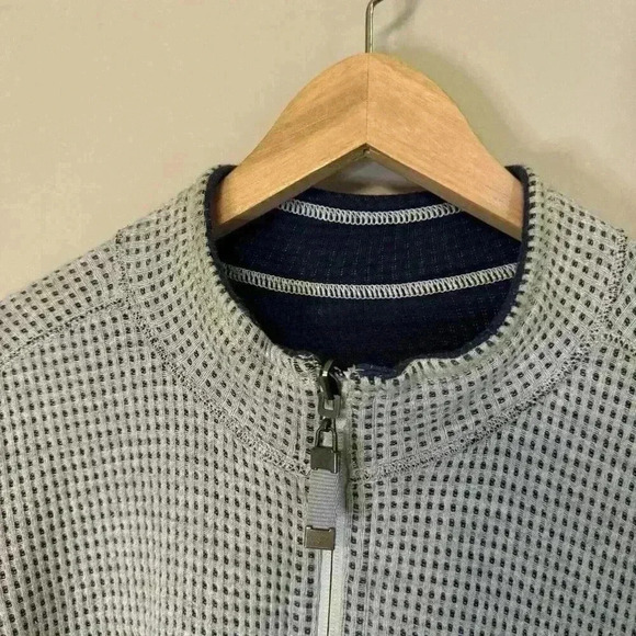 Tommy Bahama Reversible 1/4 Zip Men's Pullover Sz M Blue White Ivory - Picture 7 of 7
